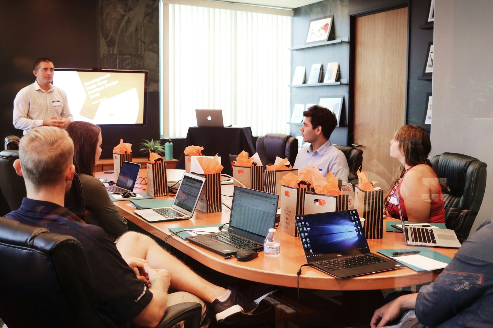A team collaborating during a strategy workshop